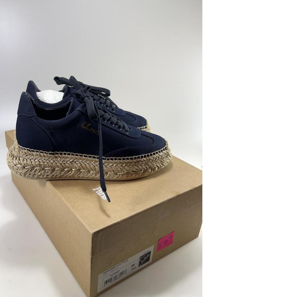 Espasneak WOMEN'S Obscur Navy Cotton Lace Up Espadrille sneakers e167
